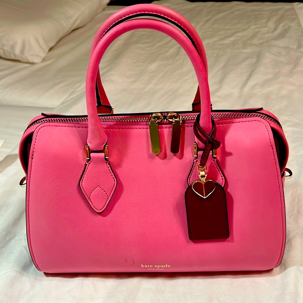 kate spade Hot Pink Satchel Crossbody with Dark Red Tag